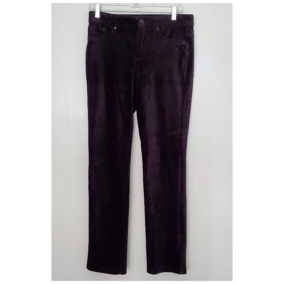 da-sh Black Soft Stretch Corduroy Leggings Straight Leg Zip Close Sz M Comfort - Picture 1 of 9